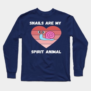 Snails Are Just My Speed My Spirit Animal Slugs Retro Long Sleeve T-Shirt